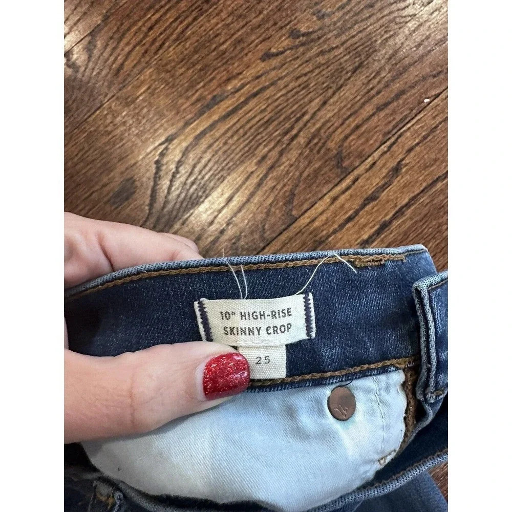 Madewell 10" High Rise Skinny Crop Jeans in‎ Hanna Wash women's size 25 D0008 - Picture 8 of 11